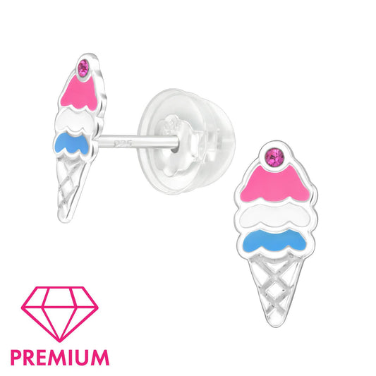 Kinder Ohrringe Eis aus 925 Silber
