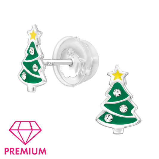 Kinder Ohrringe Weihnachtsbaum aus 925 Silber