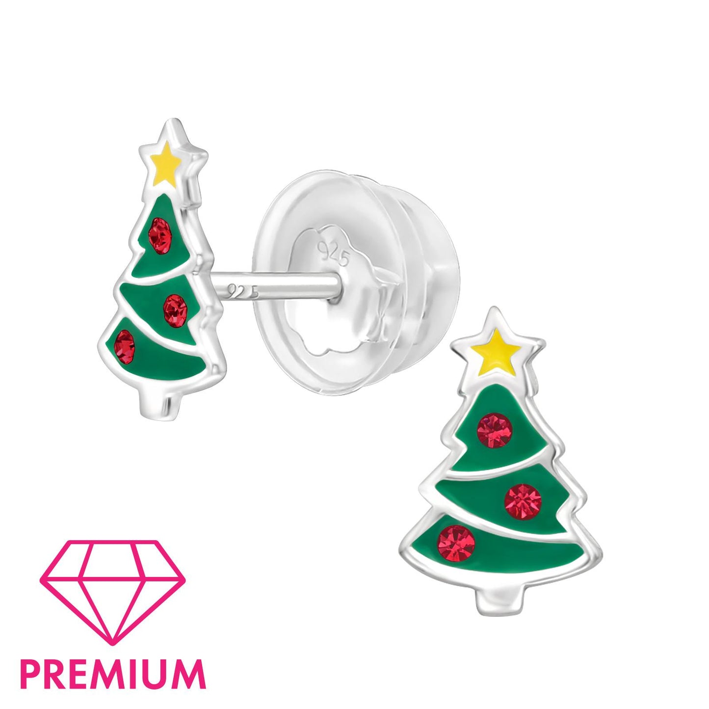 Kinder Ohrringe Weihnachtsbaum aus 925 Silber
