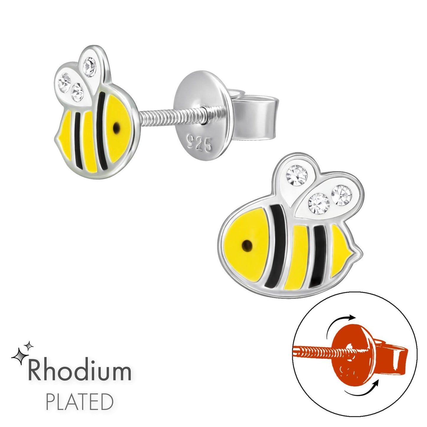 Kinder Ohrringe Bienen 925 aus 925 Silber