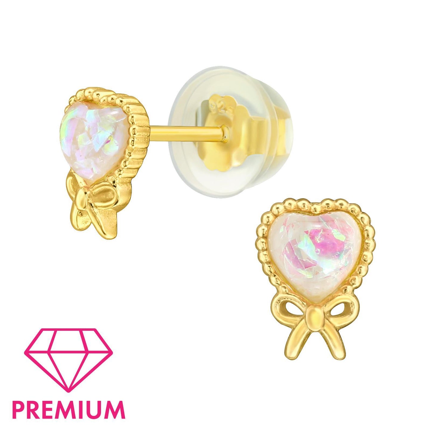 Mädchen Ohrringe Herz aus 925 Silber