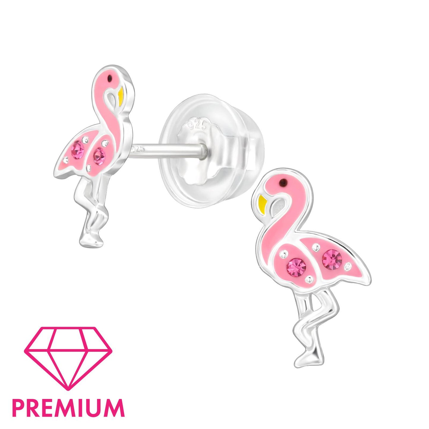 Kinder Ohrringe Flamingo aus 925 Silber