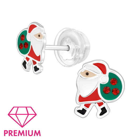 Kinder Ohrringe Weihnachtsmann aus 925 Silber