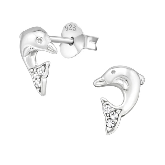 Kinder Ohrringe Delfin aus 925 Silber