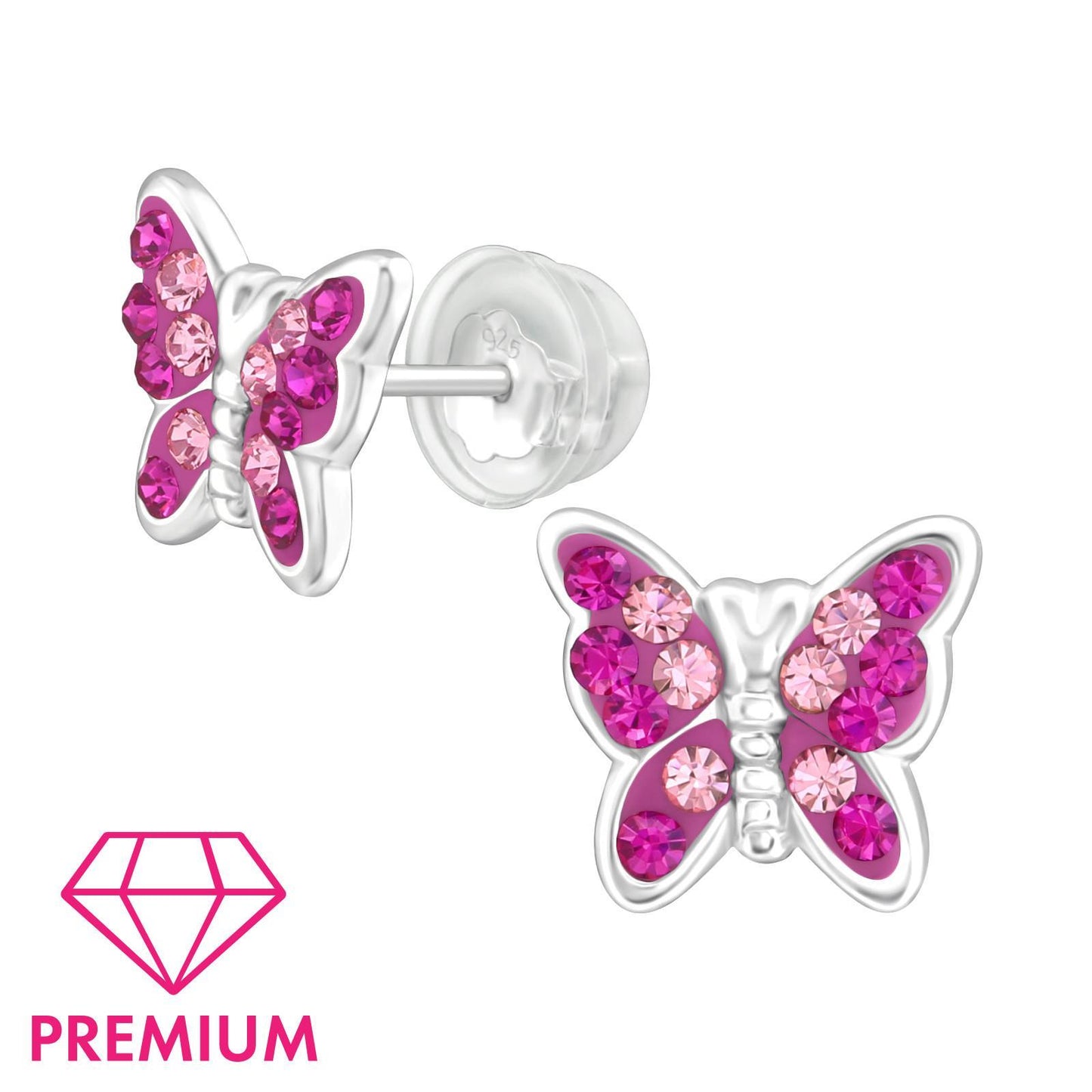Mädchen Ohrringe Schmetterling aus 925 Silber