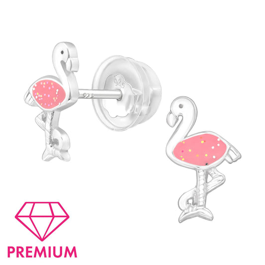 Kinder Ohrringe Flamingo aus 925 Silber