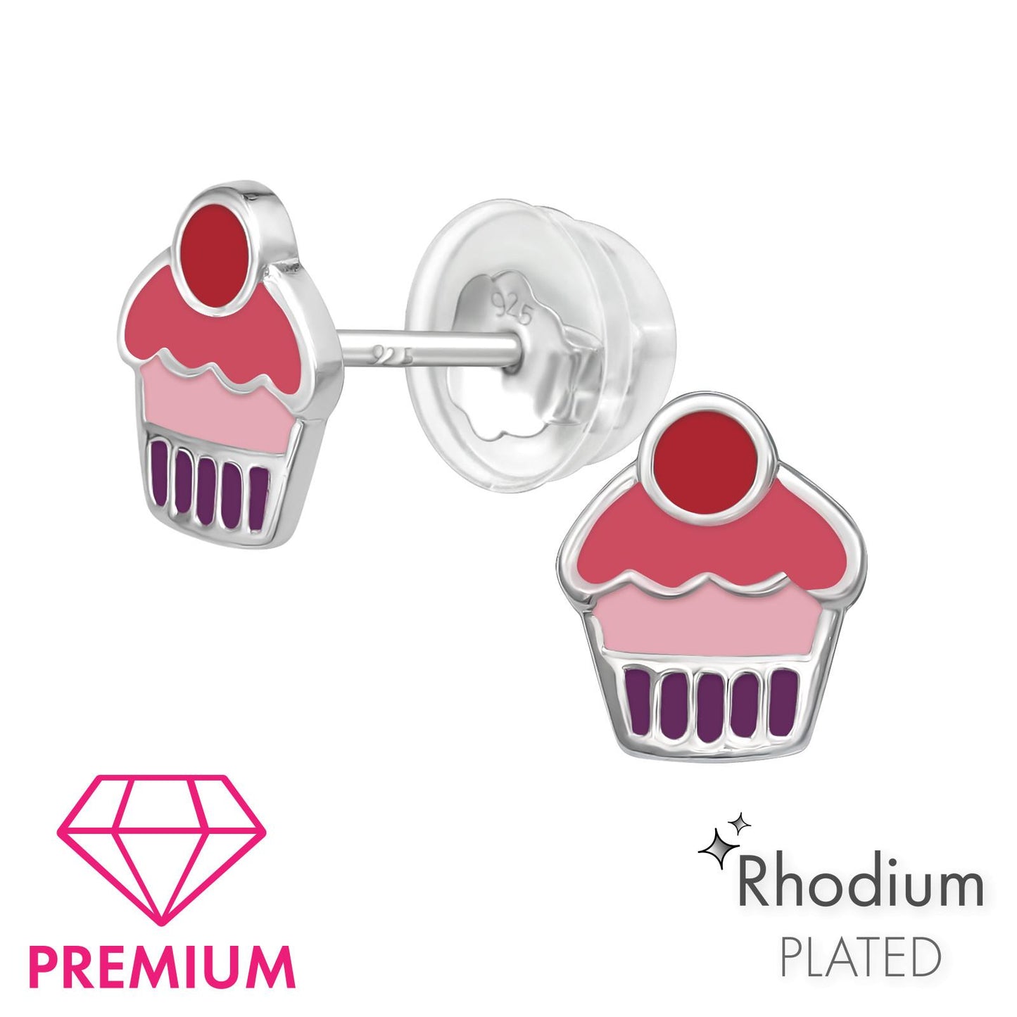 Children's cake earrings made of 925 silver
