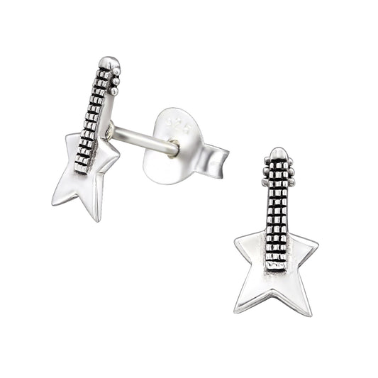 Kinder Ohrringe Gitarre aus 925 Silber