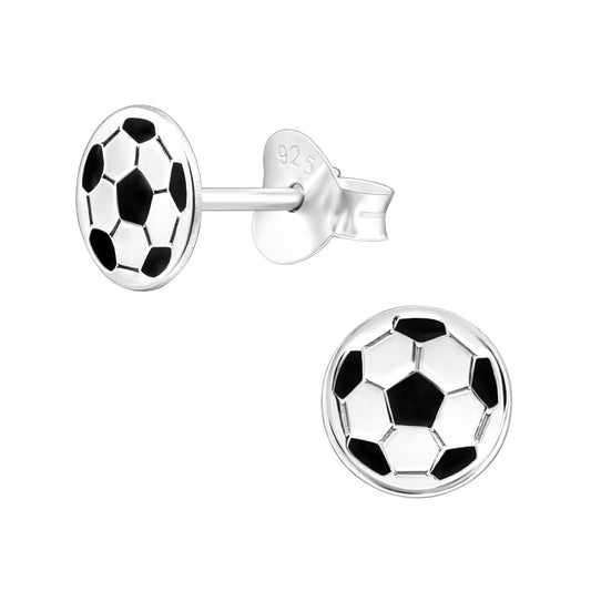 Jungen Ohrringe Fussball aus 925 Silber