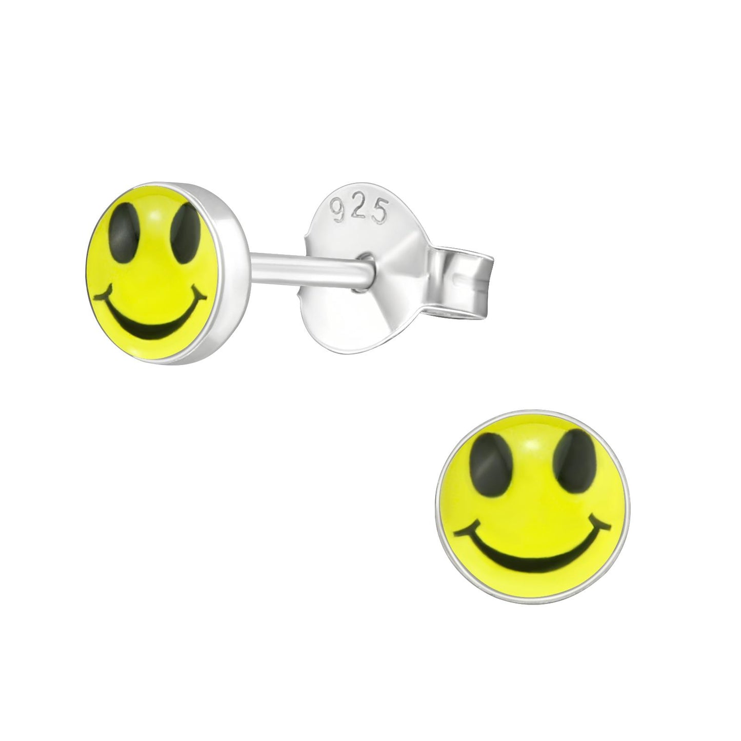 Kinder Ohrringe Smiley Gesicht aus 925 Silber