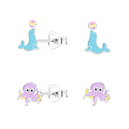 Kinder Ohrringe-Set Meeresliebhaber aus 925 Silber