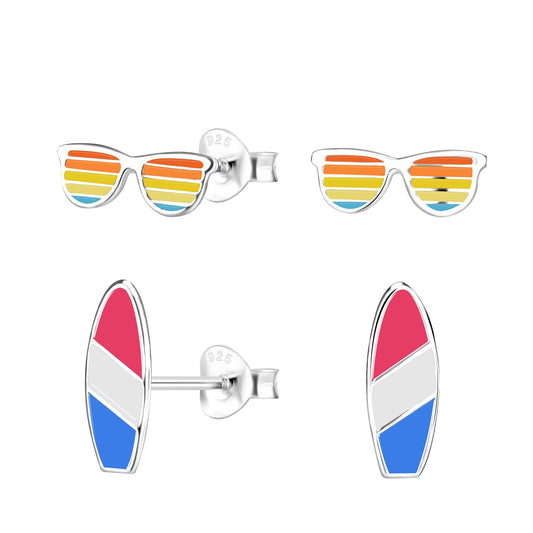 Kinder Ohrringe-Set Sommer aus 925 Silber