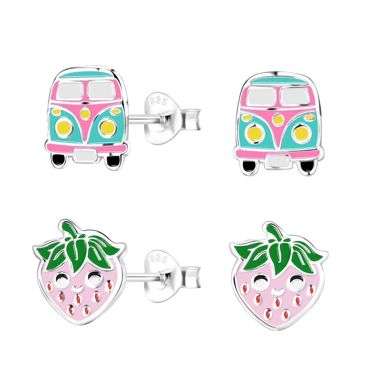 Kinder Ohrringe-Set Pink Lover aus 925 Silber