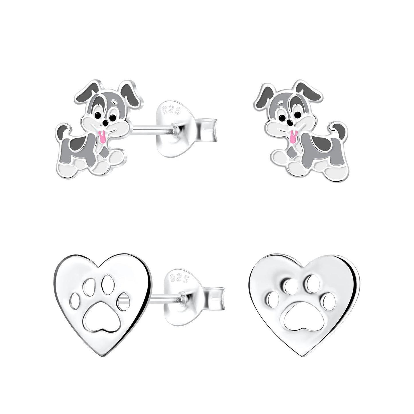 Kinder Ohrringe-Set Hundeliebhaber aus 925 Silber
