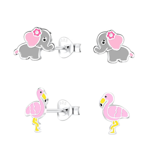 Kinder Ohrringe-Set Tier aus 925 Silber
