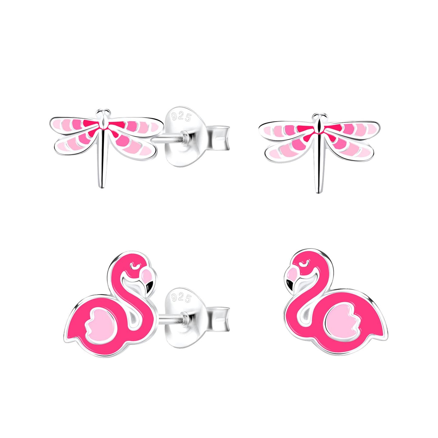 Kinder Ohrringe-Set Pink Lover aus 925 Silber