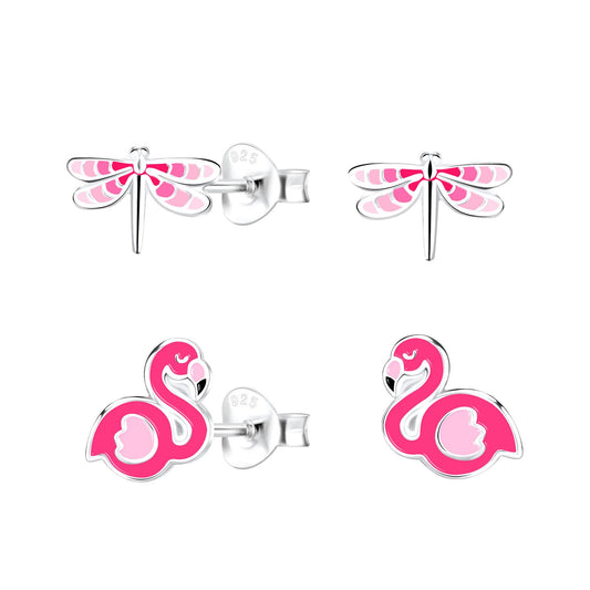 Kinder Ohrringe-Set Pink Lover aus 925 Silber