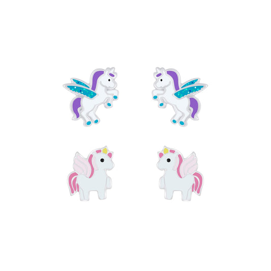 Kinder Ohrringe-Set Einhorn aus 925 Silber