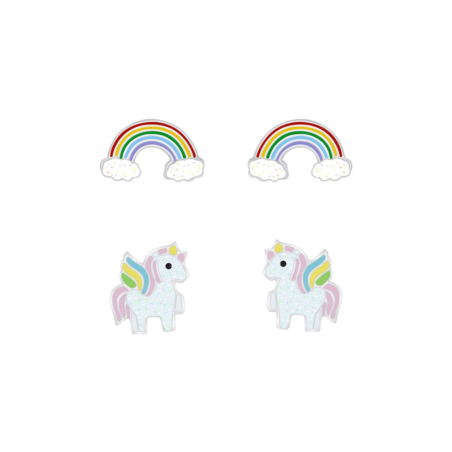 Kinder Ohrringe-Set Einhorn aus 925 Silber