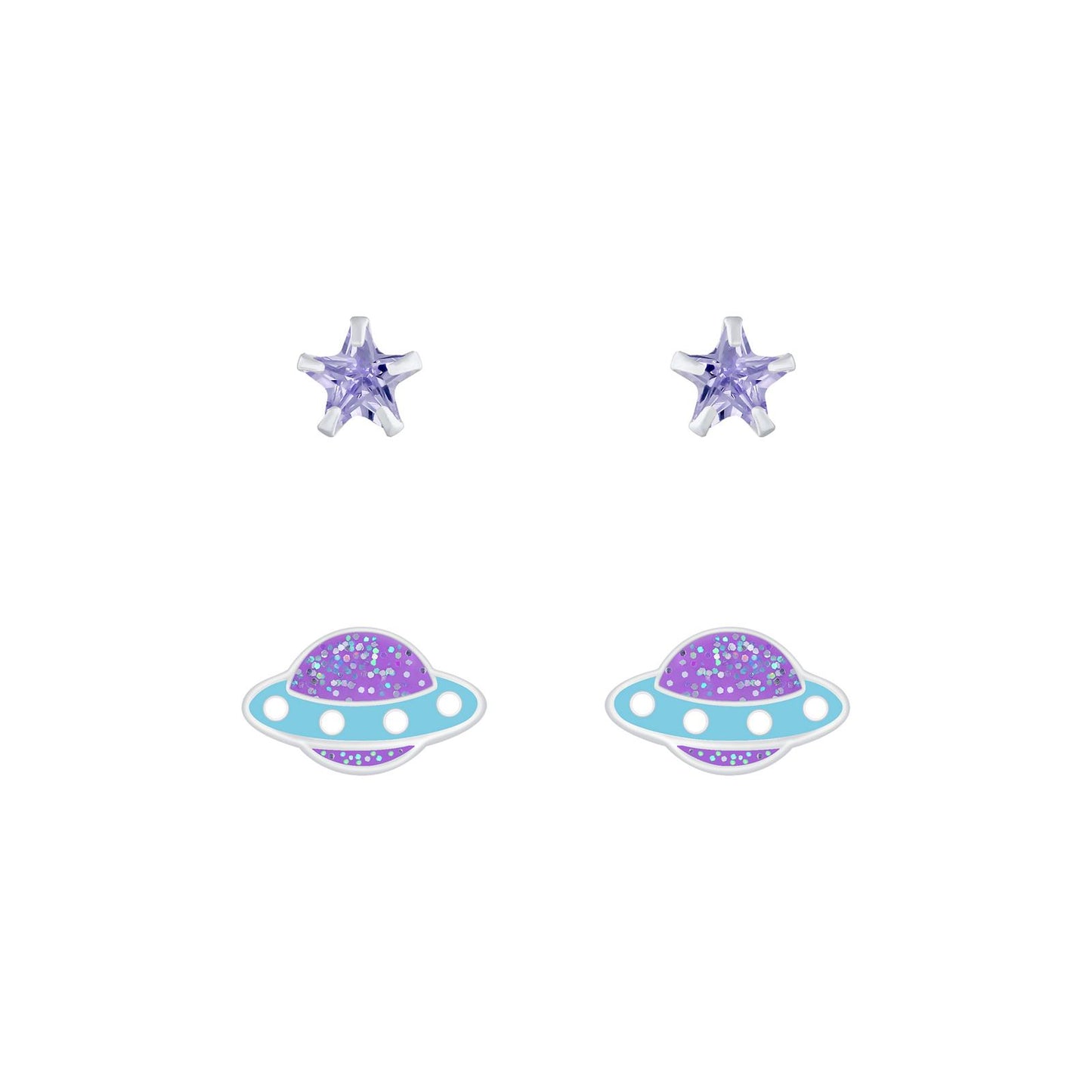 Kinder Ohrringe-Set Planeten aus 925 Silber