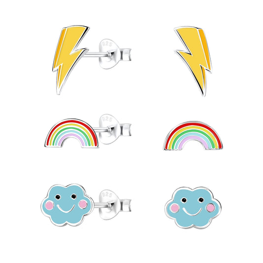 Kinder Ohrringe-Set Wolken aus 925 Silber