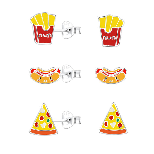Kinder Ohrringe-Set Food Lover aus 925 Silber