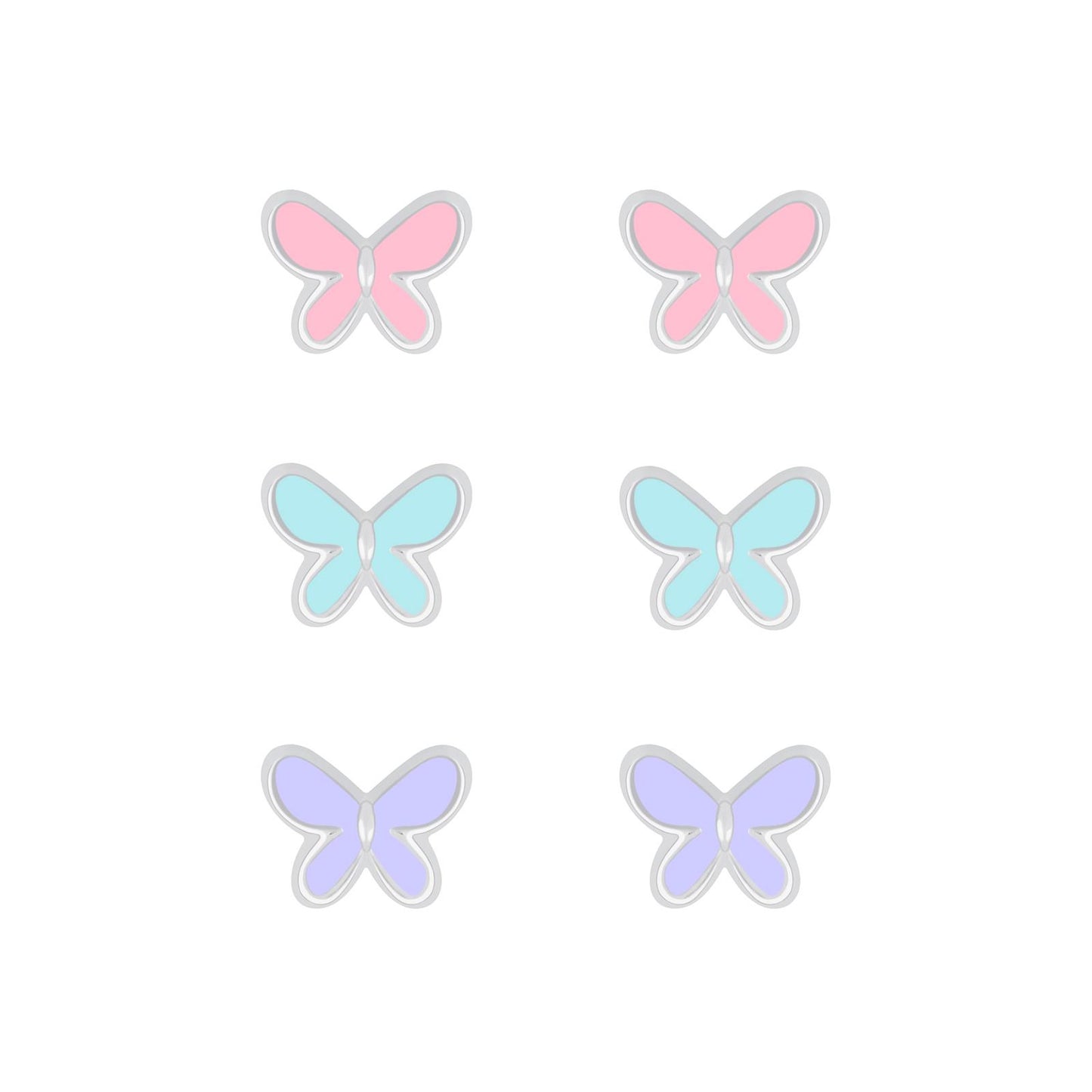 Kinder Ohrringe-Set Schmetterling aus 925 Silber