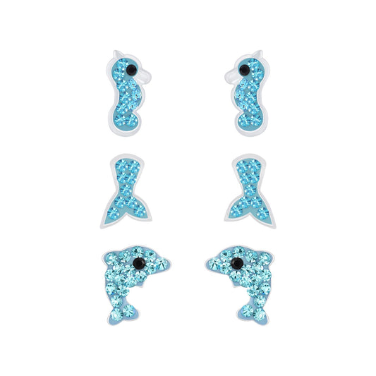 Kinder Ohrringe-Set Meeresliebhaber aus 925 Silber