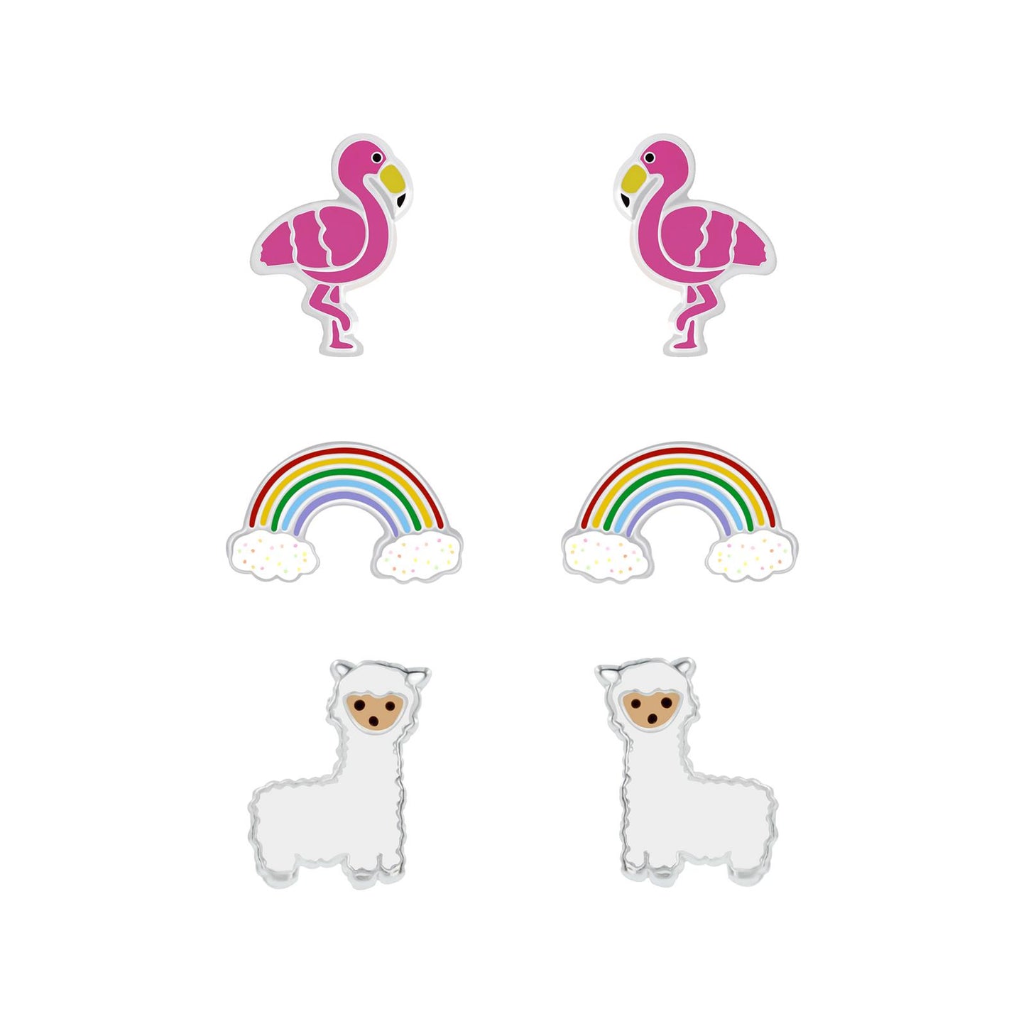 Kinder Ohrringe-Set Bunt Gemischtes aus 925 Silber