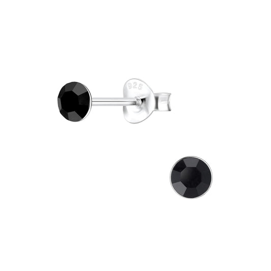 Kinder Ohrringe 4mm Kristall aus 925 Silber
