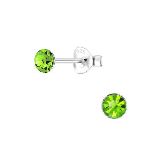 Kinder Ohrringe 4mm Kristall aus 925 Silber
