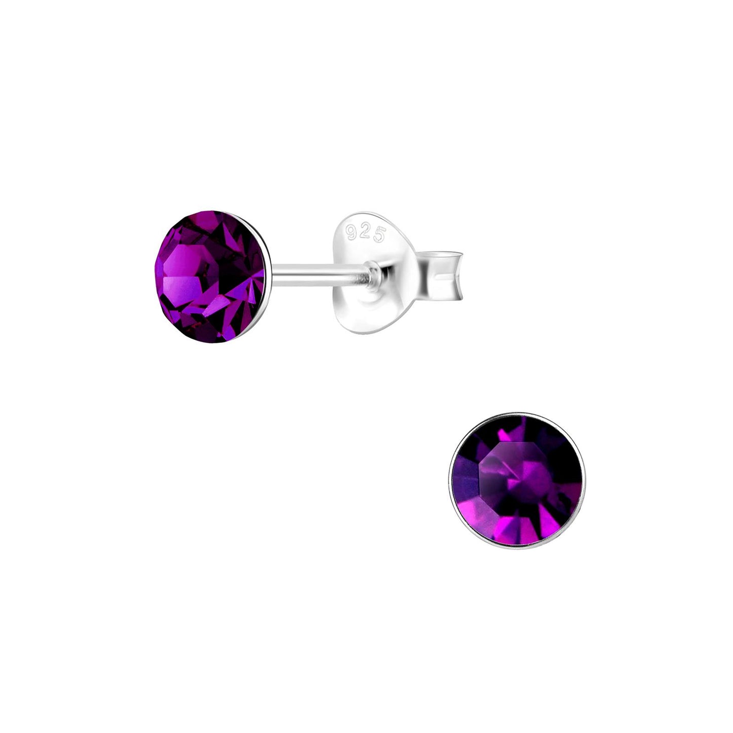 Kinder Ohrringe 5mm Kristall aus 925 Silber