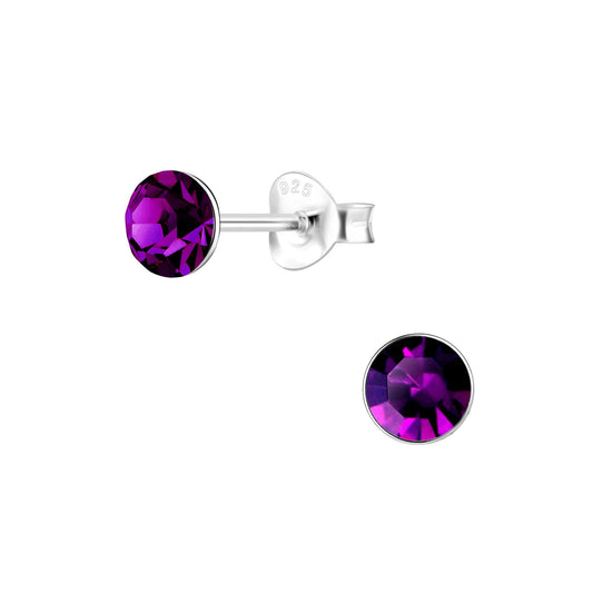 Kinder Ohrringe 5mm Kristall aus 925 Silber