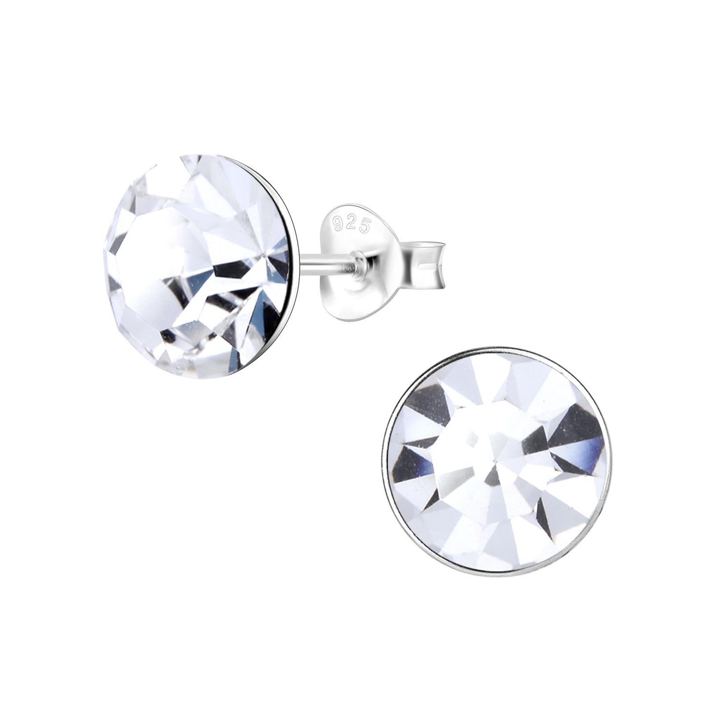 Kinder Ohrringe 8mm Kristall aus 925 Silber