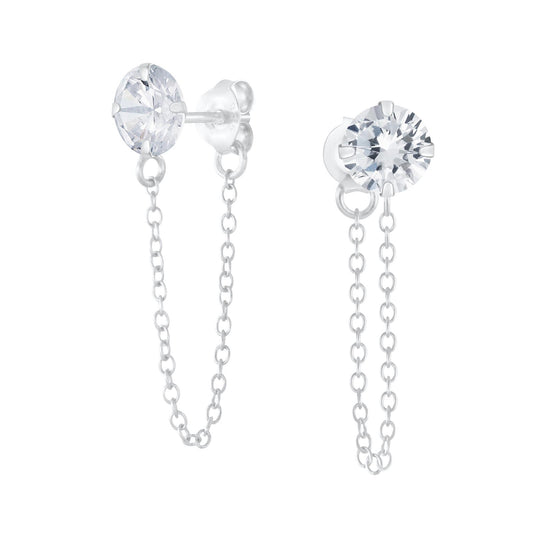 Kinder Ohrringe 6mm Zirkonia aus 925 Silber