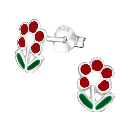 Mädchen Ohrringe Blume aus 925 Silber
