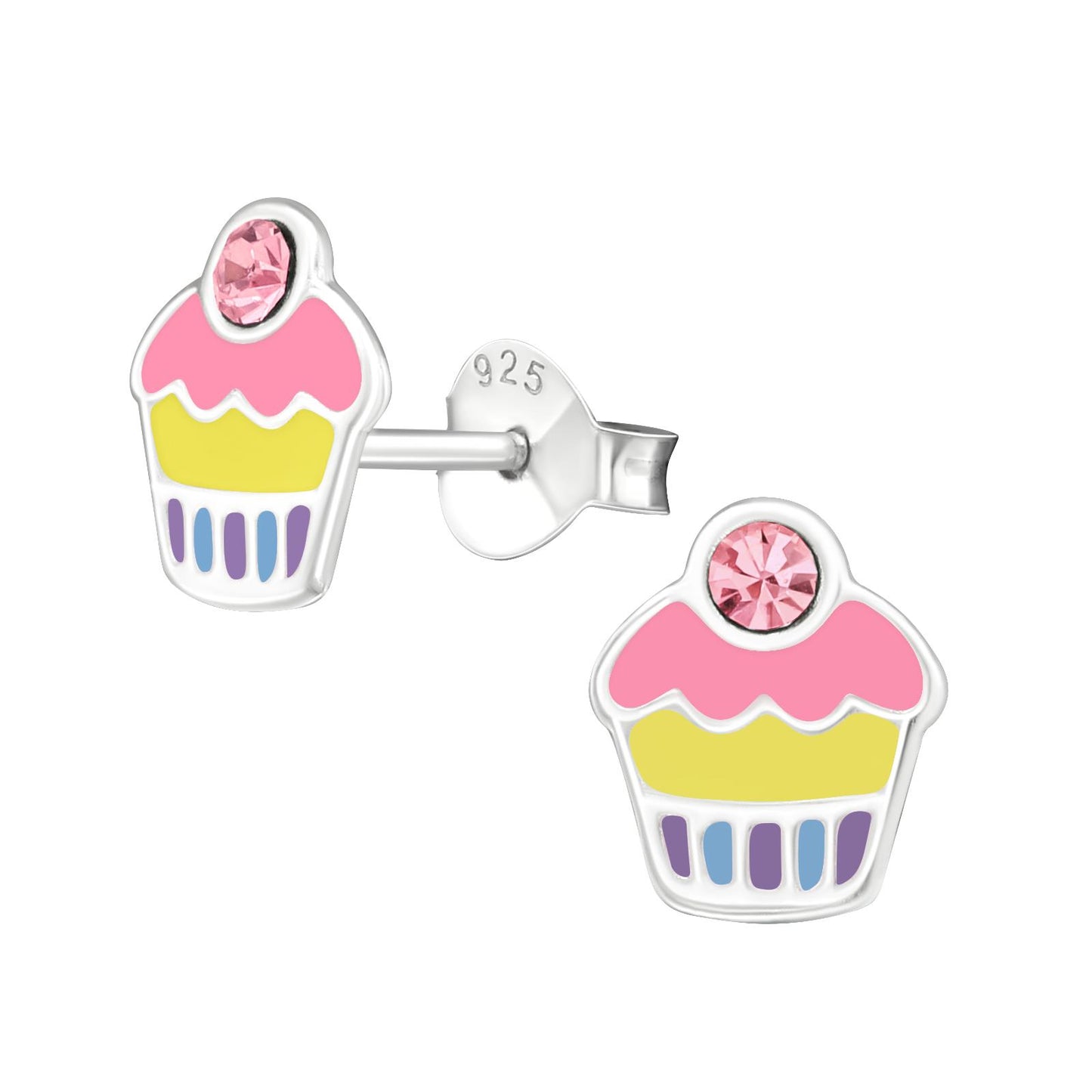 Kinder Ohrringe Cupcake aus 925 Silber