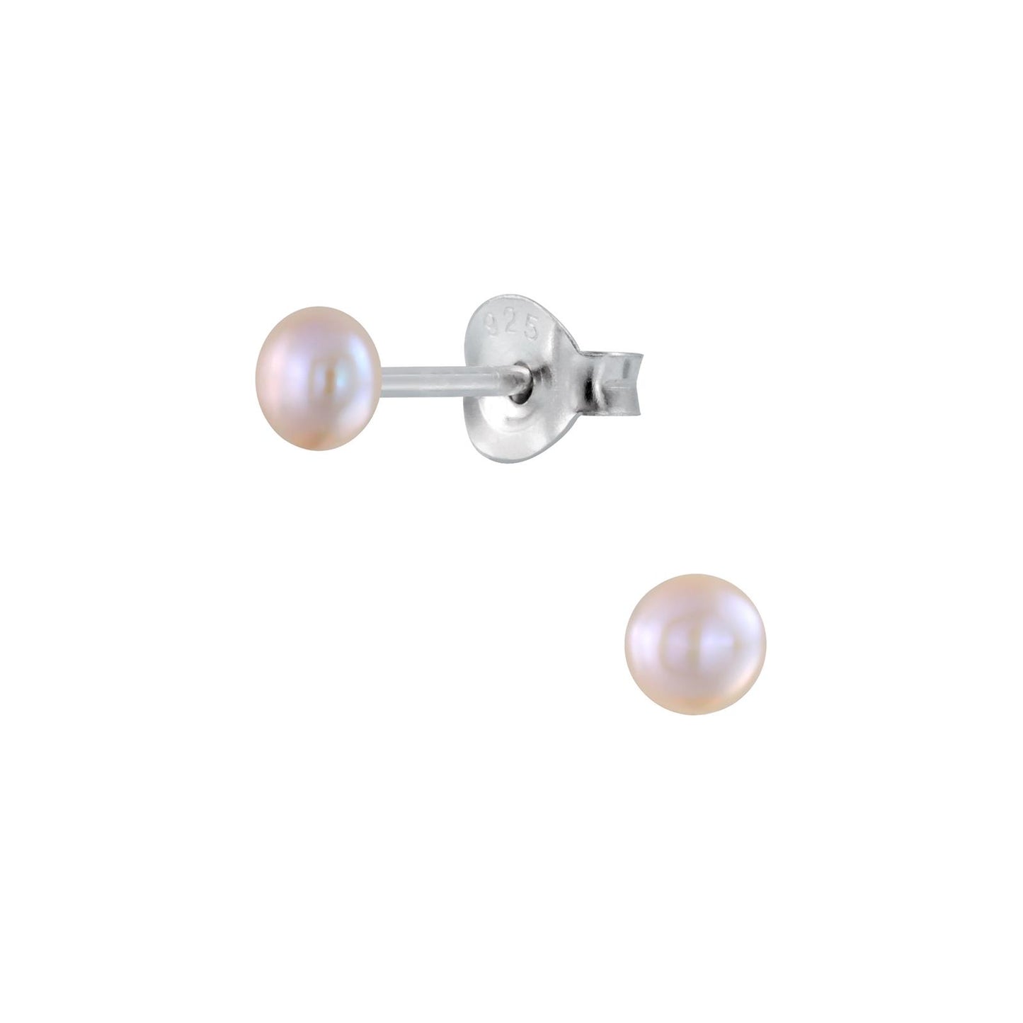 Kinder Ohrringe 3mm Perlen aus 925 Silber