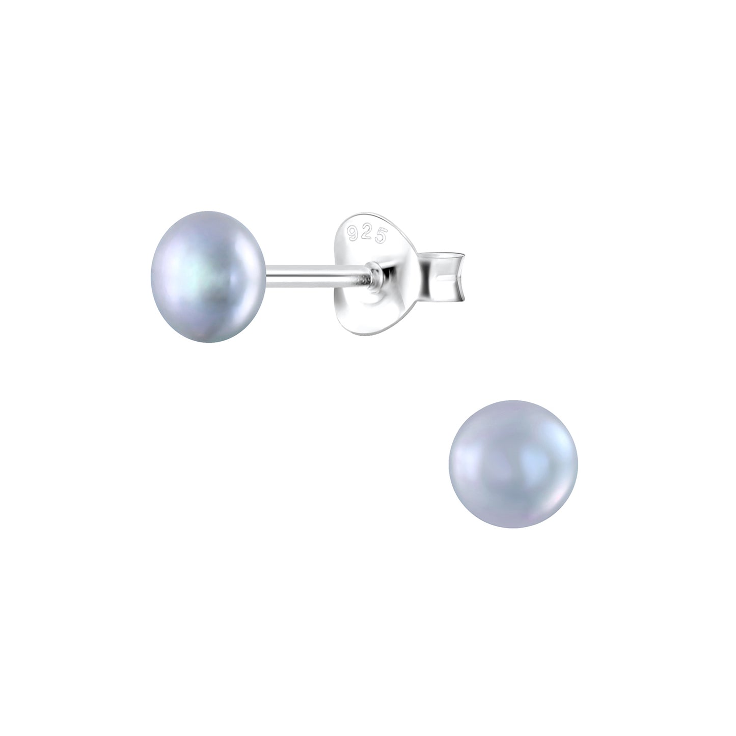 Kinder Ohrringe 4mm Perlen aus 925 Silber