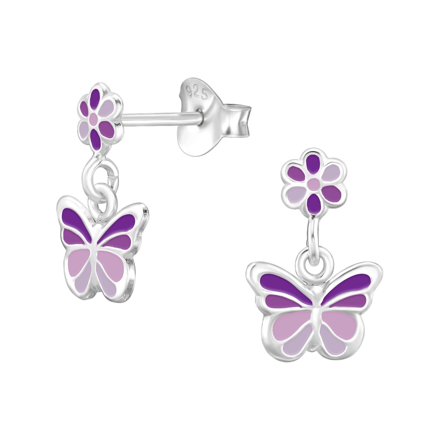 Mädchen Ohrringe Schmetterling aus 925 Silber