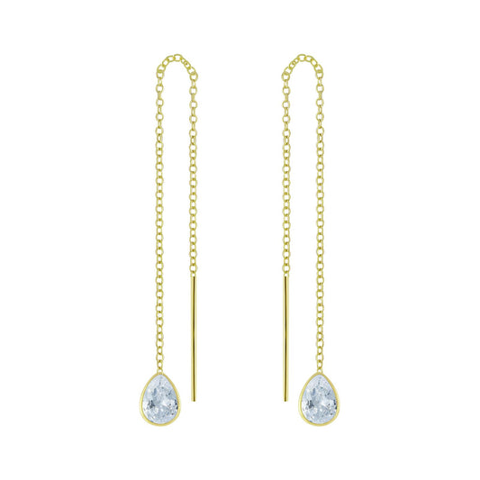 Kinder Ohrringe Hänge Zirkonia aus 925 Silber