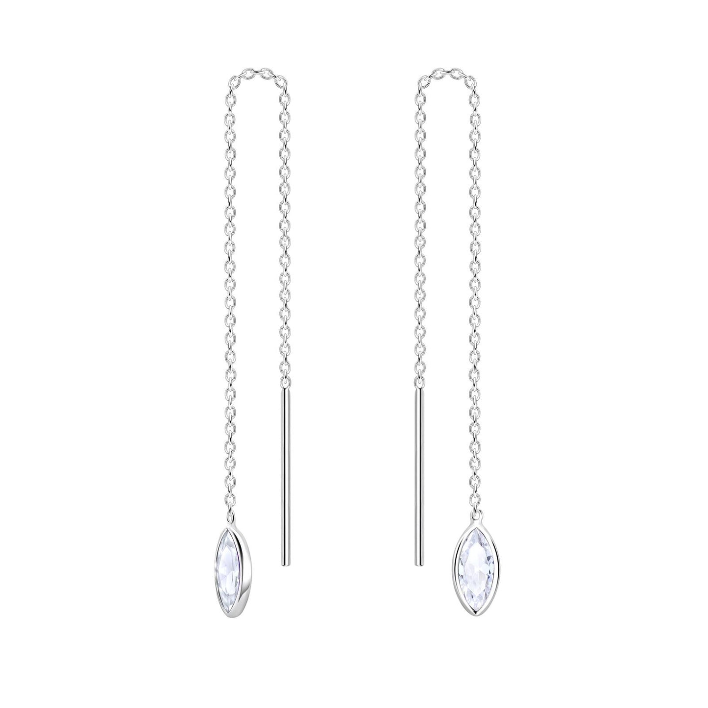 Kinder Ohrringe 3x6mm Marquise Zirkonia aus 925 Silber