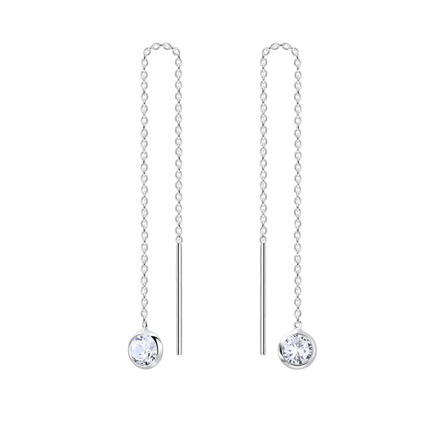 Kinder Ohrringe 4mm Runde Zirkonia aus 925 Silber