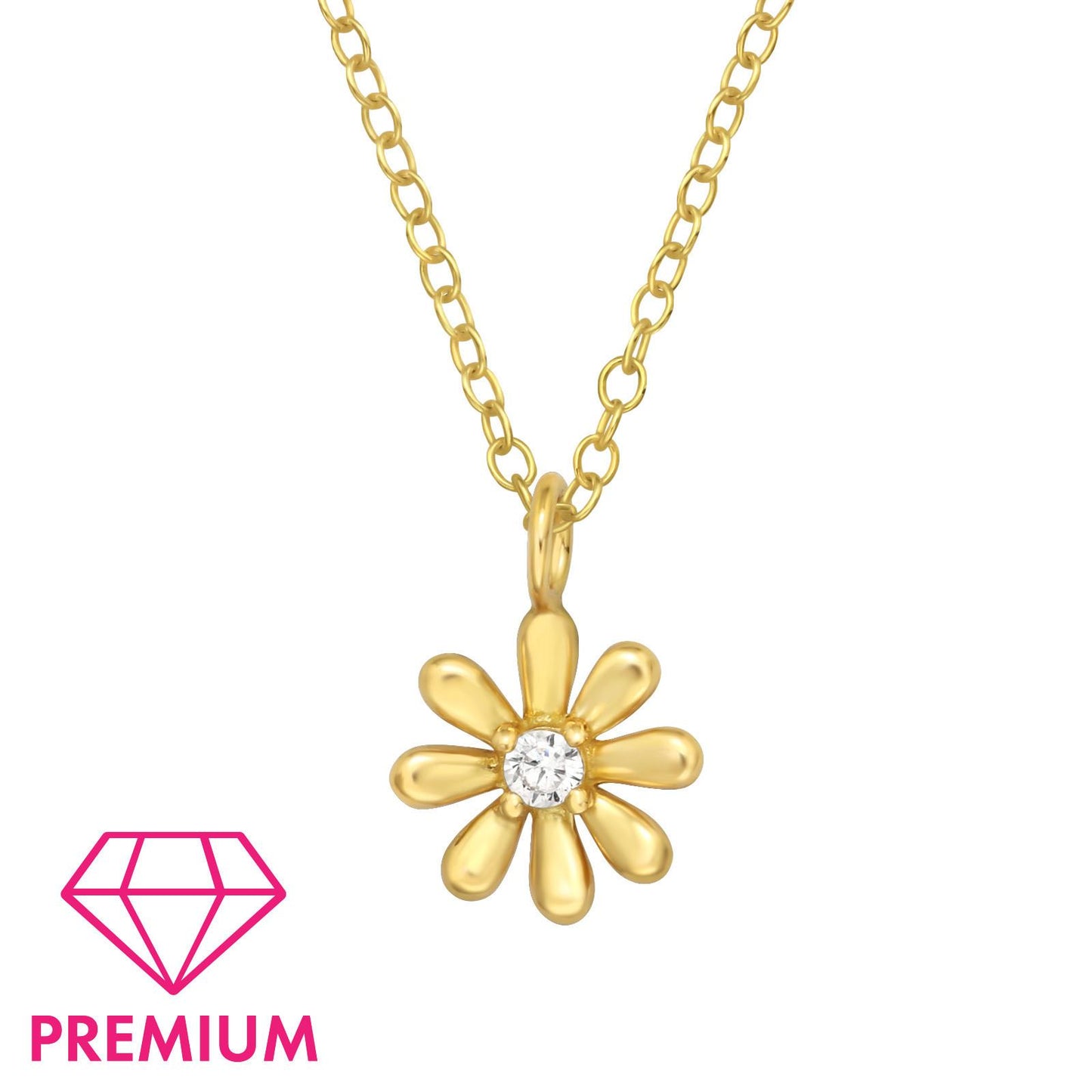 Kinder Halskette Blumen aus 925 Silber