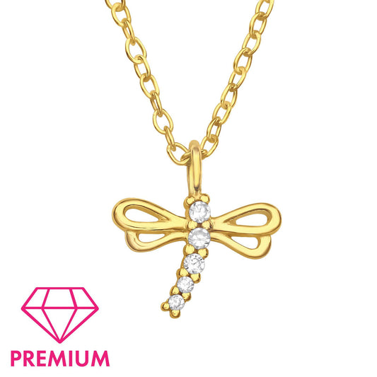 Kinderketting met libelle, gemaakt van 925 zilver.