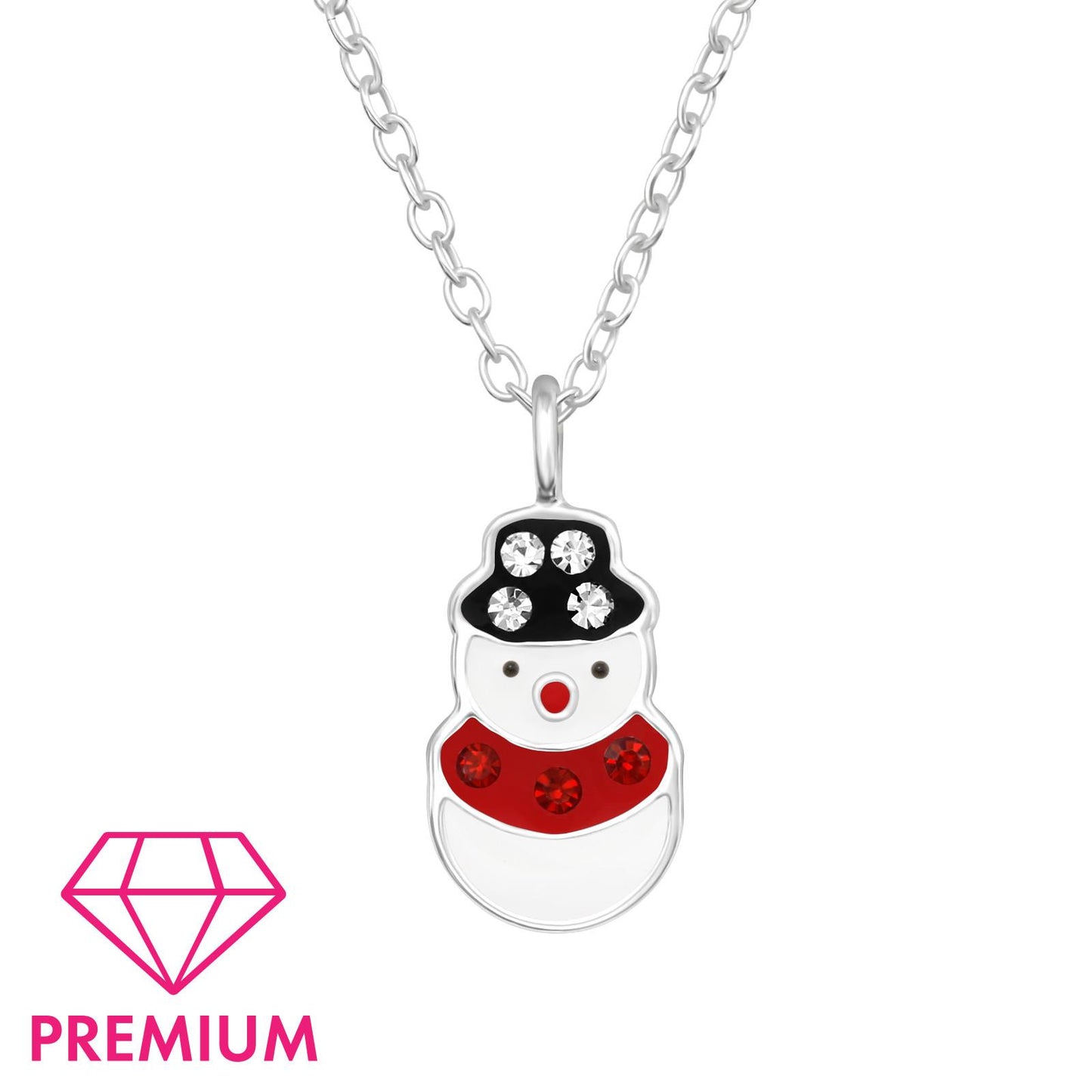 Children's snowman necklace made of 925 silver