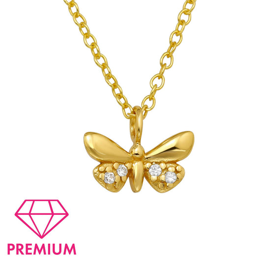 Kinderketting met vlinders, gemaakt van 925 zilver.