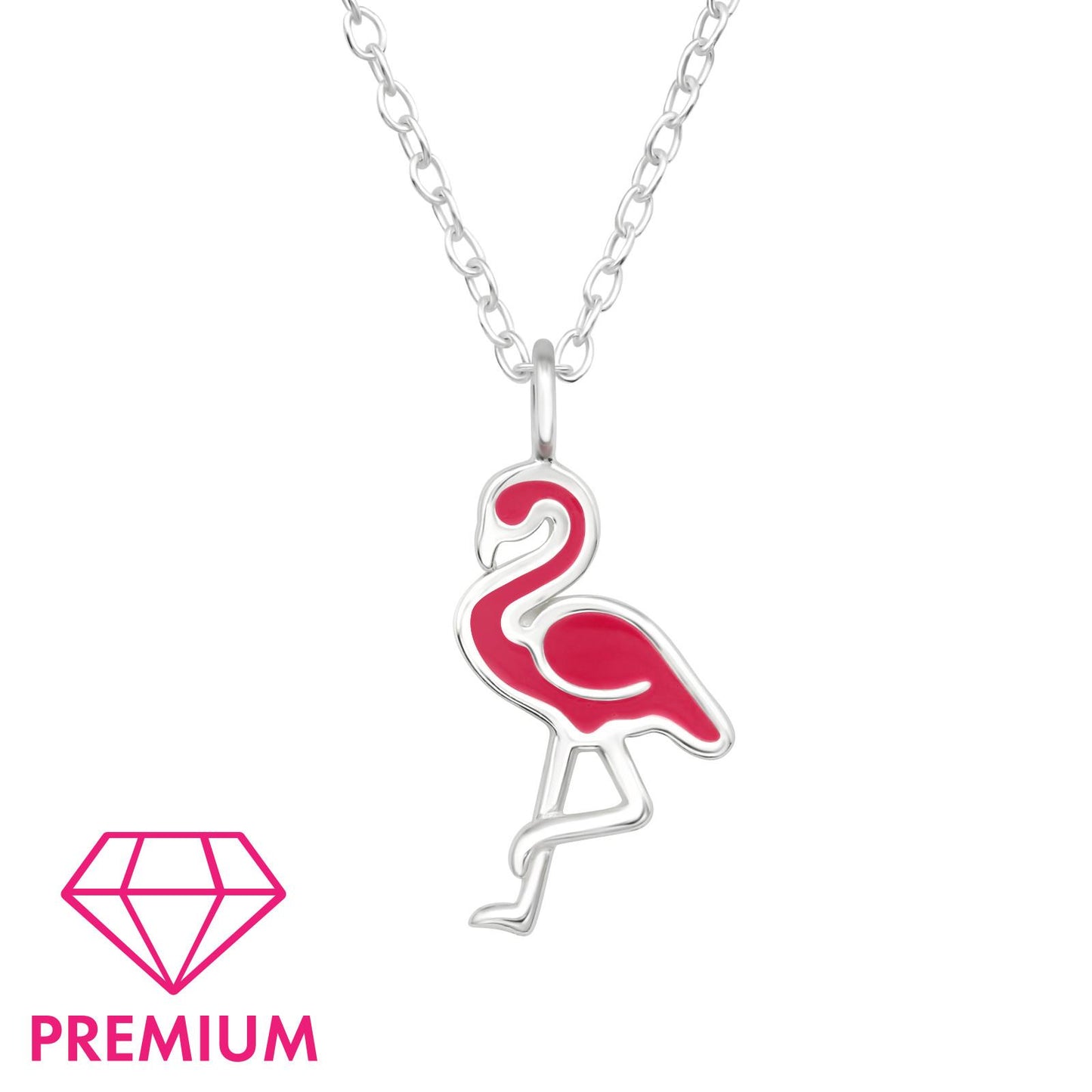 Kinder Halskette Flamingo aus 925 Silber