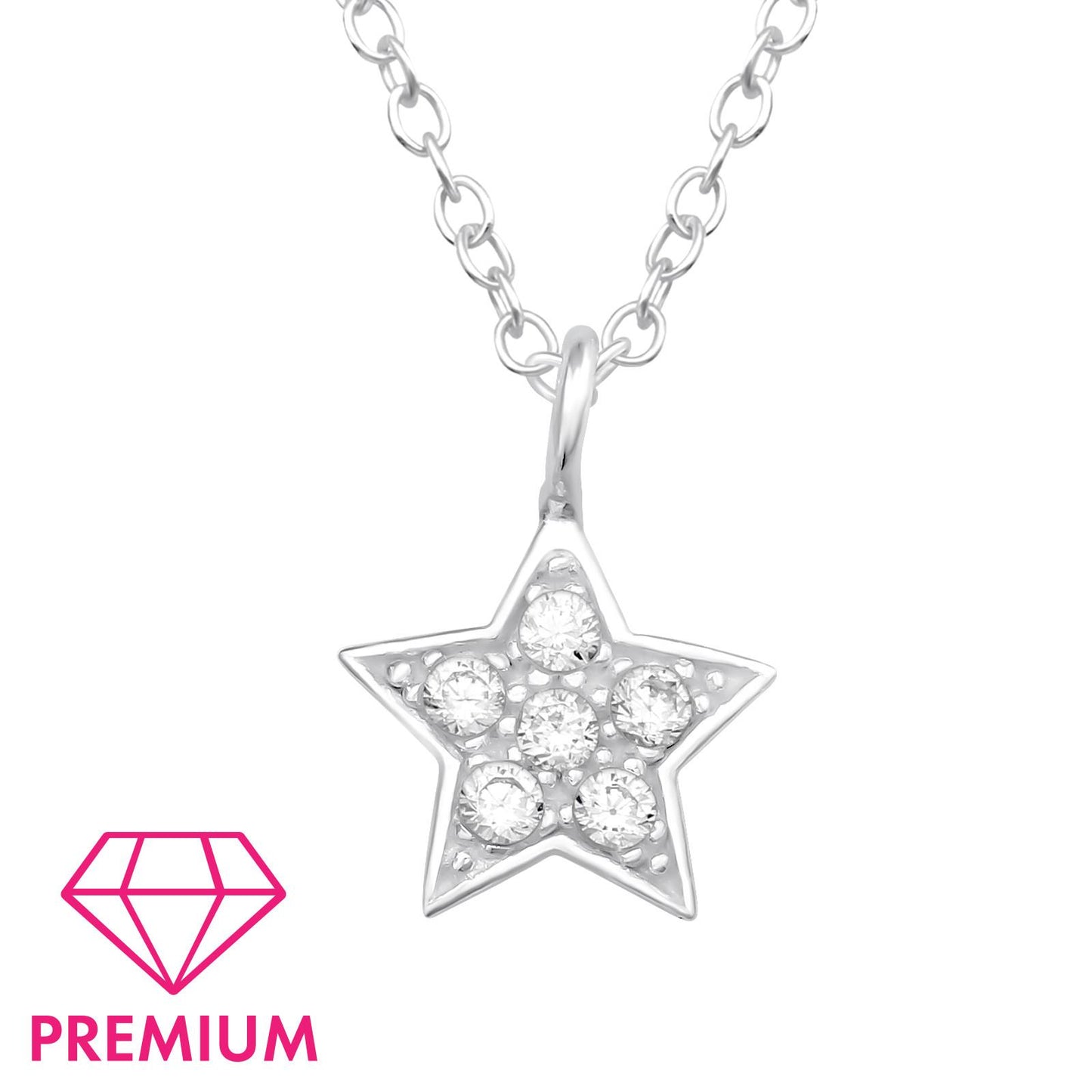 Kinderketting met sterren, gemaakt van 925 zilver.