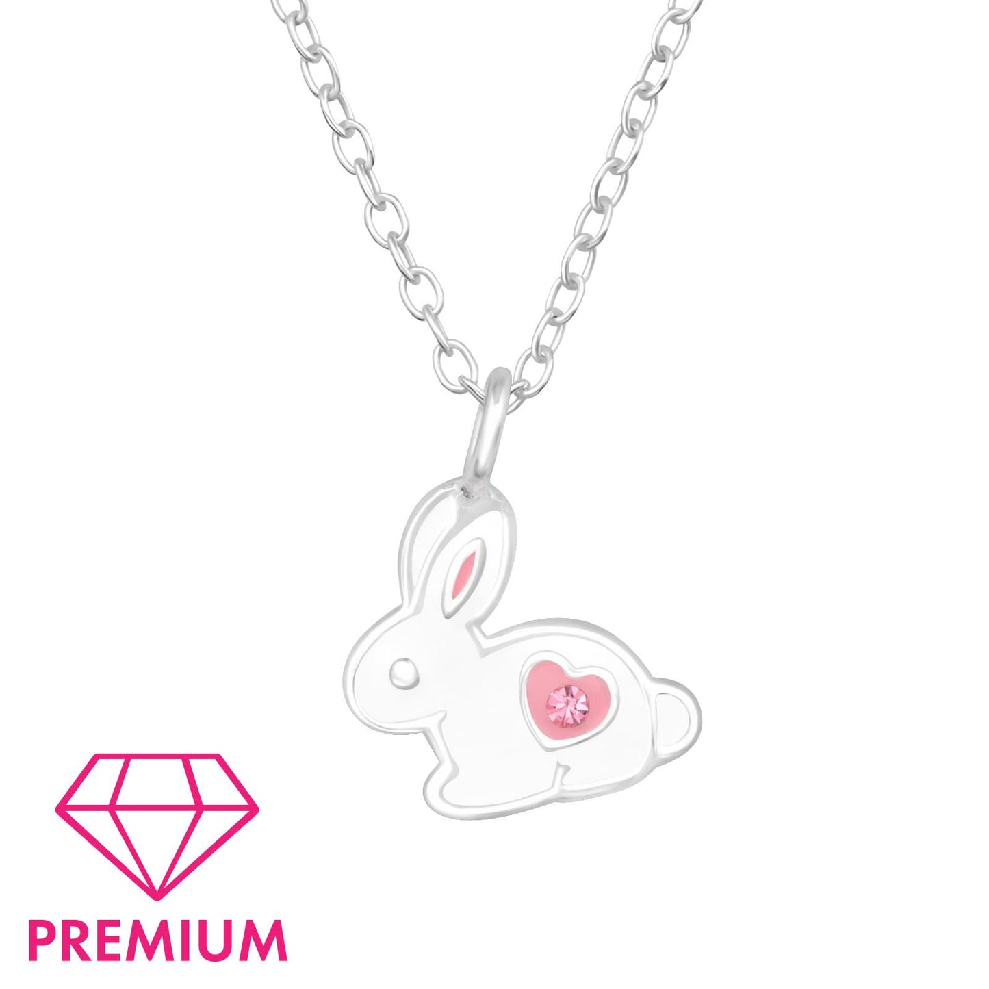 Children's necklace with rabbit design, made of 925 silver